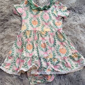 Birdies Pink and Green Kids Dress